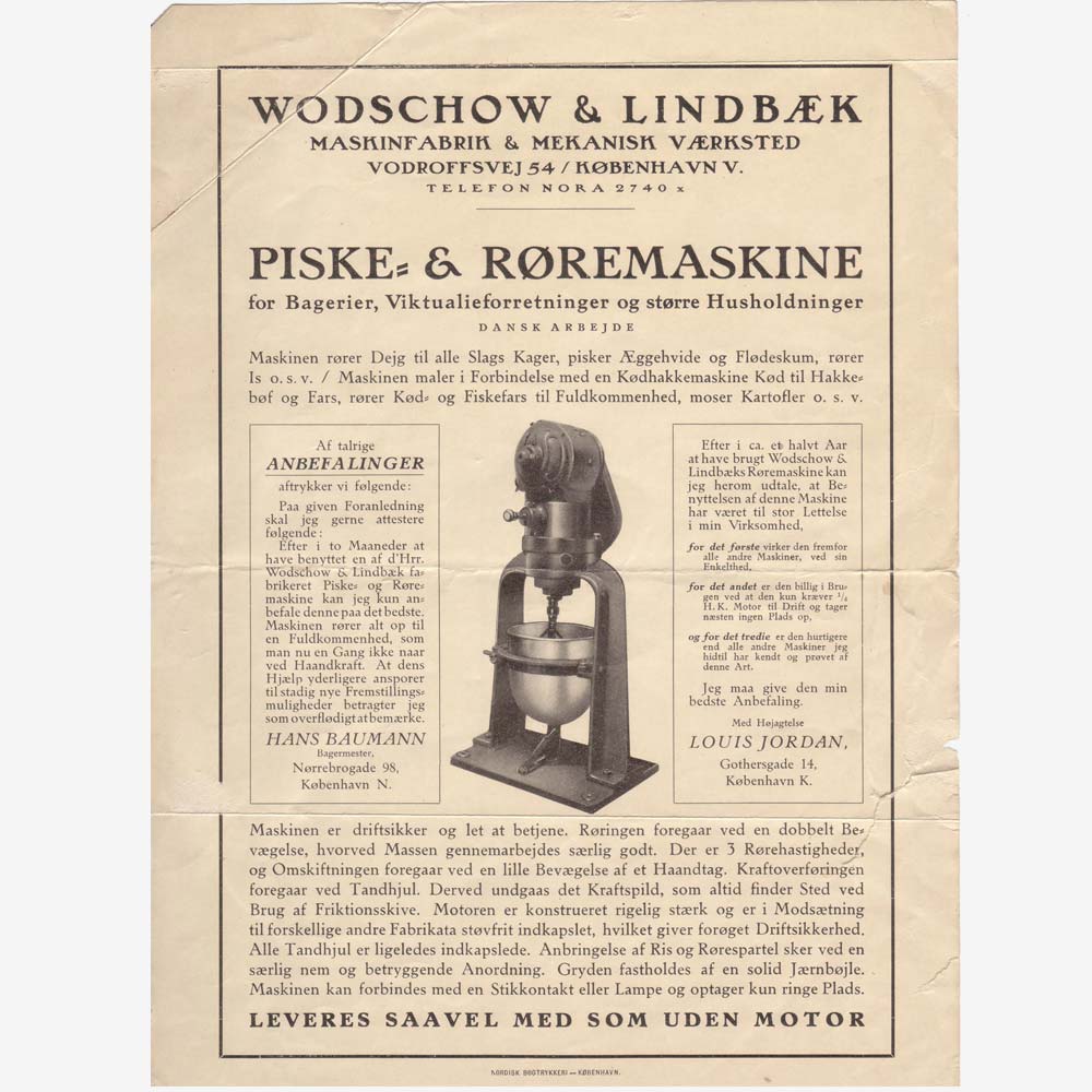 The first flyer brochure of Wodschow Varimixer