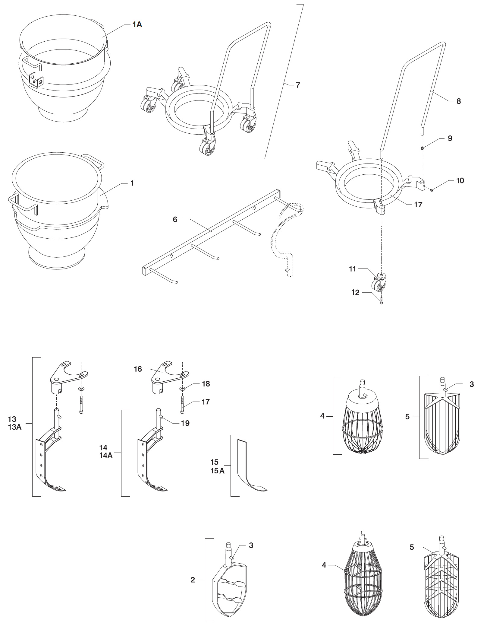 varimixer_ar200_vl4_spare_parts_bowls_and_mixing_tools - Varimixer Varimixer AR200 VL4 - Spare Parts - bowls and mixing tools