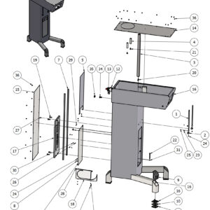 varimixer_ar200_vl5_spare_parts_machine_column - Varimixer Varimixer AR200 VL5 - Spare Parts - machine column