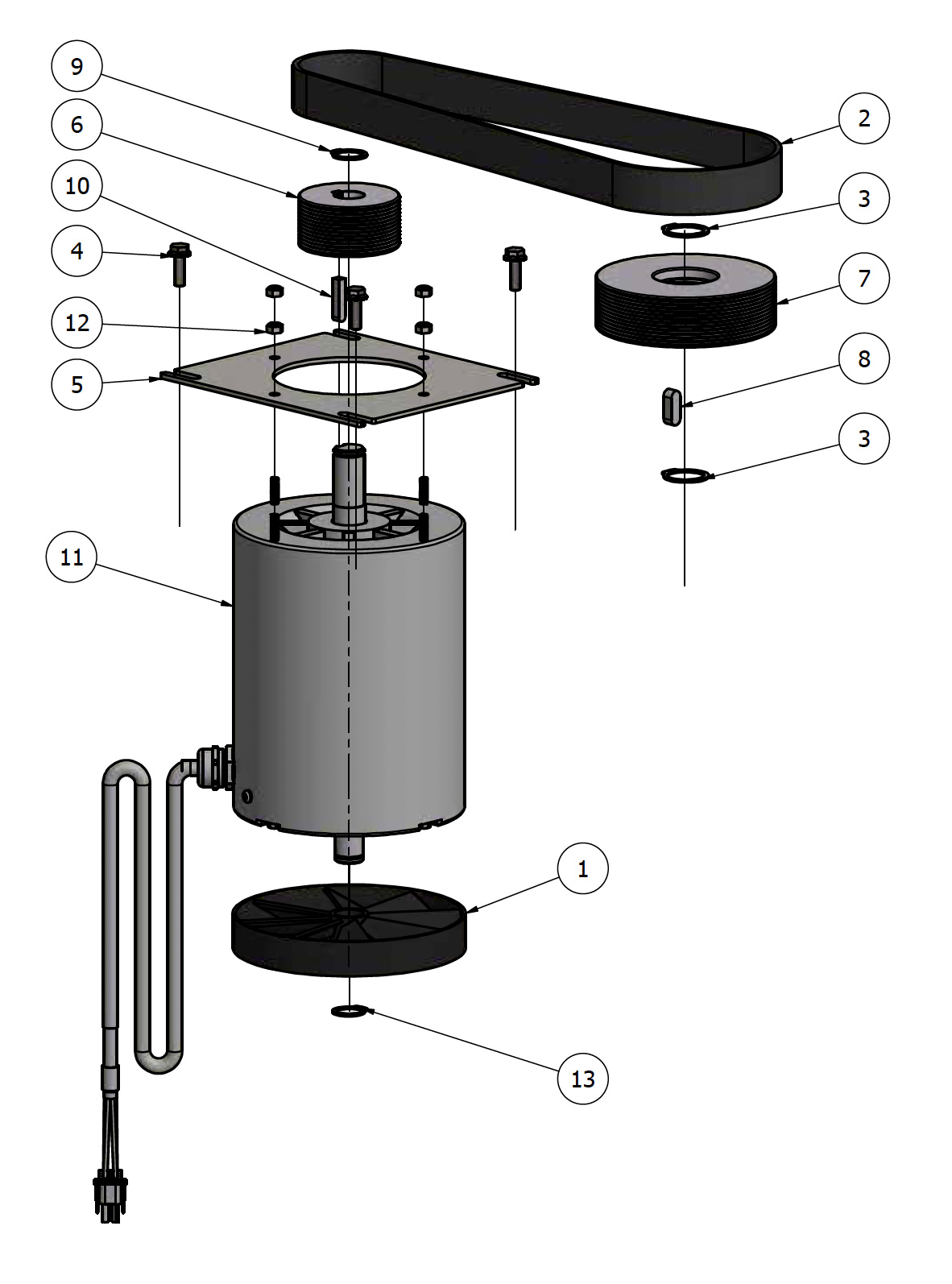 varimixer_kodiak20_reservedele_drivlinje - Varimixer Varimixer KODIAK20 - Reservedele - drivlinje