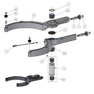 varimixer_ergo140_vl5_spare_parts_bowl_arms - Varimixer Varimixer ERGO140 VL5 - Reservedele - skålarme